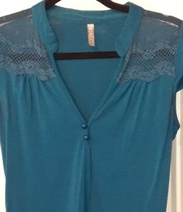 Teal blue blouse